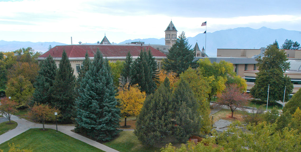 View of USU campus from University Inn.